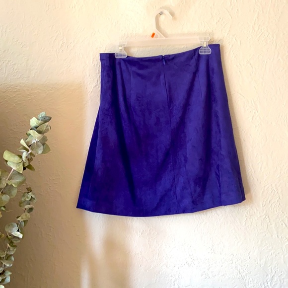 asymmetrical blue fauxsuede skirt by anthropologie - Picture 3 of 6